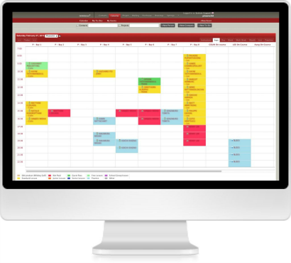 Calendar Feature of golf-center booking system built by Safecoms