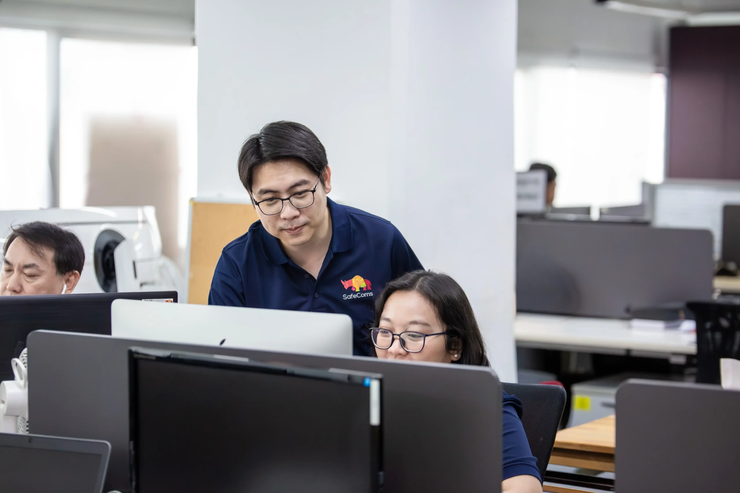 SafeComs professional workspace and office interior.